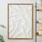 White Abstract Dimensional Wall Art in Brown Frame